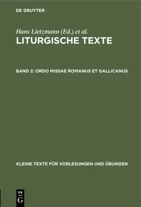 Lietzmann |  Ordo missae Romanus et Gallicanus | eBook | Sack Fachmedien