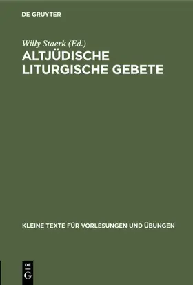 Staerk |  Altjüdische liturgische Gebete | eBook | Sack Fachmedien