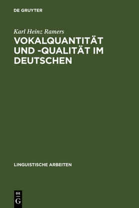 Ramers |  Vokalquantität und -qualität im Deutschen | eBook | Sack Fachmedien