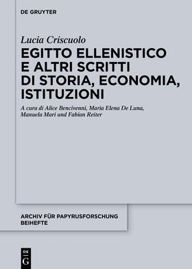 Criscuolo / Bencivenni / De Luna |  Egitto ellenistico e altri scritti di storia, economia, istituzioni | eBook | Sack Fachmedien