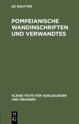  Pompeianische Wandinschriften und Verwandtes | eBook | Sack Fachmedien