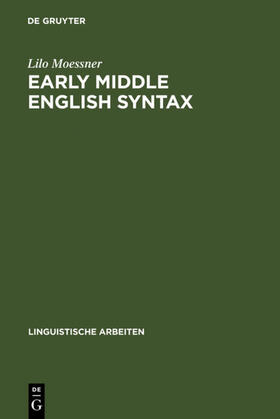 Moessner |  Early Middle English Syntax | eBook | Sack Fachmedien