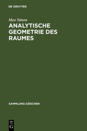 Simon |  Analytische Geometrie des Raumes | eBook | Sack Fachmedien