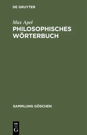 Apel |  Philosophisches Wörterbuch | eBook | Sack Fachmedien