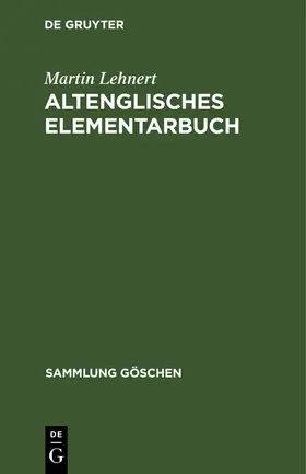 Lehnert |  Altenglisches Elementarbuch | eBook | Sack Fachmedien