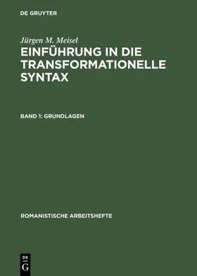 Meisel |  Einführung in die Transformationalle Syntax | eBook | Sack Fachmedien