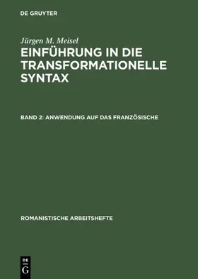 Meisel |  Einführung in die Transformationelle Syntax | eBook | Sack Fachmedien