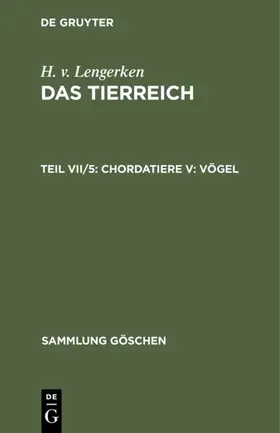 Lengerken |  Chordatiere V: Vögel | eBook | Sack Fachmedien