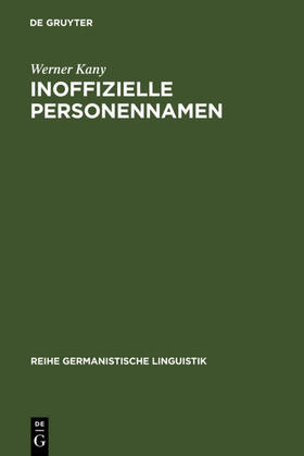 Kany |  Inoffizielle Personennamen | eBook | Sack Fachmedien