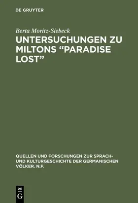 Moritz-Siebeck |  Untersuchungen zu Miltons “Paradise lost” | eBook | Sack Fachmedien