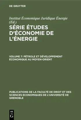  Pétrole et développement économique au Moyen-Orient | eBook | Sack Fachmedien