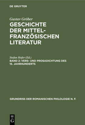 Hofer |  Vers- und Prosadichtung des 15. Jahrhunderts | eBook | Sack Fachmedien