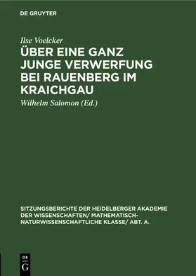 Voelcker / Salomon |  Über eine ganz junge Verwerfung bei Rauenberg im Kraichgau | eBook | Sack Fachmedien