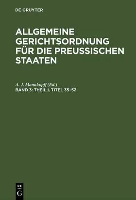 Mannkopff |  Theil I. Titel 35–52 | eBook | Sack Fachmedien