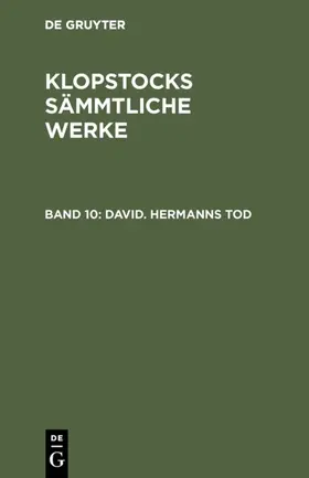 Klopstock |  David. Hermanns Tod | eBook | Sack Fachmedien