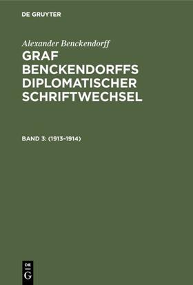 Siebert / Benckendorff |  1913–1914 | eBook | Sack Fachmedien