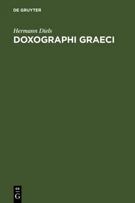 Diels |  Doxographi Graeci | eBook | Sack Fachmedien