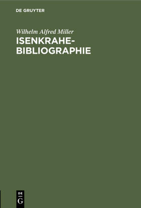 Miller |  Isenkrahe-Bibliographie | eBook | Sack Fachmedien