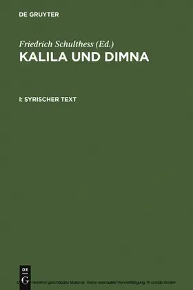 Schulthess |  Kalila und Dimna | eBook | Sack Fachmedien