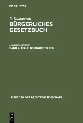 Lehmann |  Besonderer Teil | eBook | Sack Fachmedien