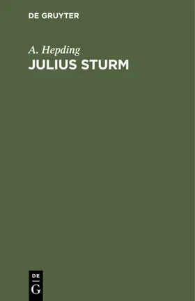 Hepding |  Julius Sturm | eBook | Sack Fachmedien