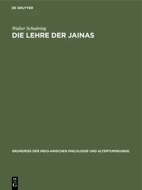 Schubring |  Die Lehre der Jainas | eBook | Sack Fachmedien