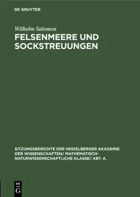 Salomon |  Felsenmeere und Sockstreuungen | eBook | Sack Fachmedien