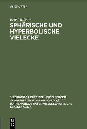 Roeser |  Sphärische und hyperbolische Vielecke | eBook | Sack Fachmedien