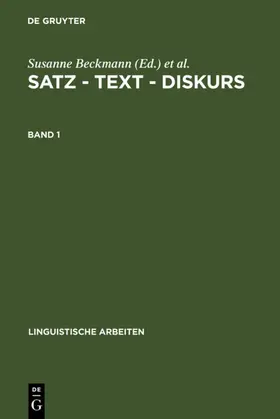 Beckmann / Frilling |  Satz – Text – Diskurs. Band 1 | eBook | Sack Fachmedien