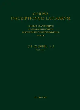 Buonocore |  Addenda et corrigenda (CIL IX 9005–9133). Indices. | Buch |  Sack Fachmedien