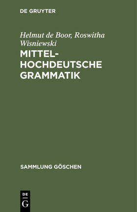 Boor / Wisniewski |  Mittelhochdeutsche Grammatik | eBook | Sack Fachmedien