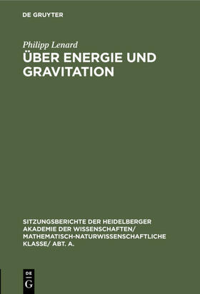 Lenard |  Über Energie und Gravitation | eBook | Sack Fachmedien