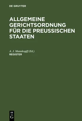 Mannkopff |  Register | eBook | Sack Fachmedien