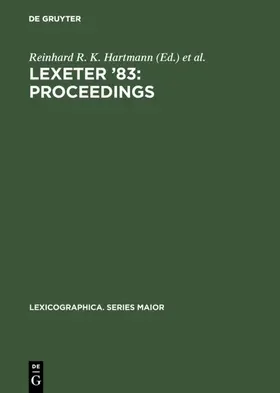 Hartmann / LEXeter &lt;1983 / LEXeter <1983 |  LEXeter '83: proceedings | eBook | Sack Fachmedien