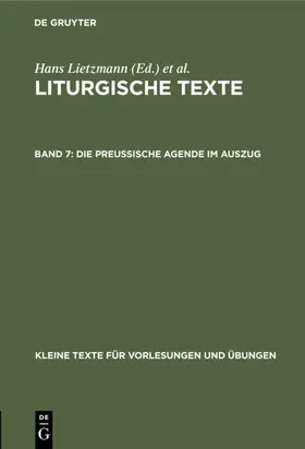 Lietzmann |  Die Preussische Agende im Auszug | eBook | Sack Fachmedien