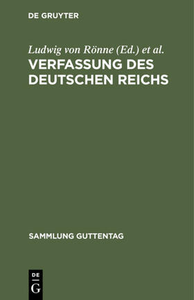 Rönne |  Verfassung des Deutschen Reichs | eBook | Sack Fachmedien