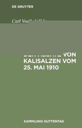 Voelkel |  Gesetz über den Absatz von Kalisalzen vom 25. Mai 1910 | eBook | Sack Fachmedien