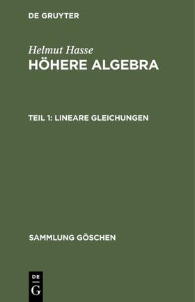 Hasse |  Lineare Gleichungen | eBook | Sack Fachmedien