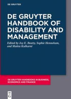 Beatty / Hennekam / Kulkarni |  De Gruyter Handbook of Disability and Management | Buch |  Sack Fachmedien