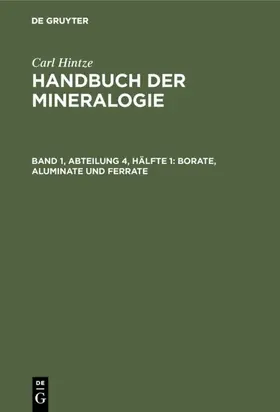 Hintze |  Borate, Aluminate und Ferrate | eBook | Sack Fachmedien