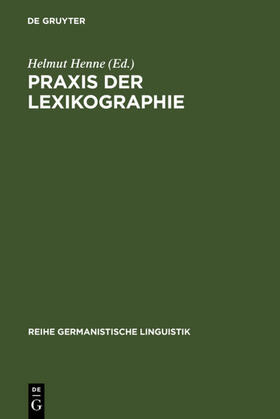 Henne |  Praxis der Lexikographie | eBook | Sack Fachmedien