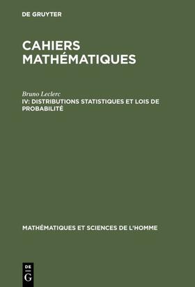 Leclerc |  Distributions statistiques et lois de probabilité | eBook | Sack Fachmedien