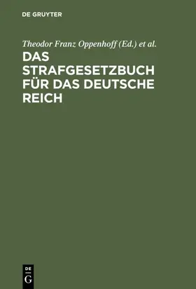 Oppenhoff |  Das Strafgesetzbuch für das Deutsche Reich | eBook | Sack Fachmedien