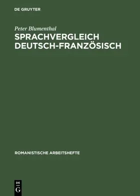 Blumenthal |  Sprachvergleich Deutsch-Französisch | eBook | Sack Fachmedien