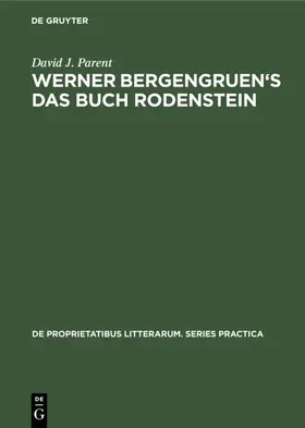 Parent |  Werner Bergengruen's Das Buch Rodenstein | eBook | Sack Fachmedien