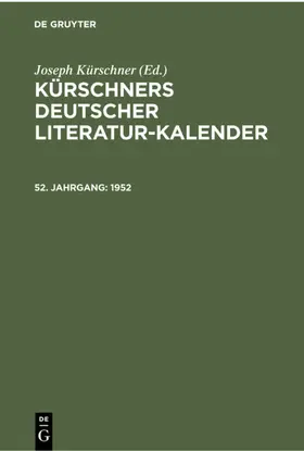 Kürschner |  1952 | Buch |  Sack Fachmedien