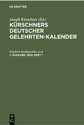 Oestreich / Bertkau |  1950 | Buch |  Sack Fachmedien