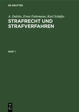 Dalcke / Schäfer / Fuhrmann | Strafrecht und Strafverfahren | Buch | 978-3-11-230290-3 | sack.de