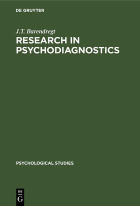 Barendregt |  Research in Psychodiagnostics | Buch |  Sack Fachmedien