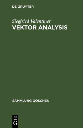 Valentiner |  Vektor analysis | Buch |  Sack Fachmedien
